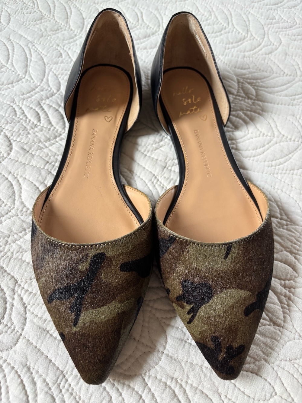 NIB - Banana Republic Calf Hair D’Orsay Camo Flats - Picture 5 of 8